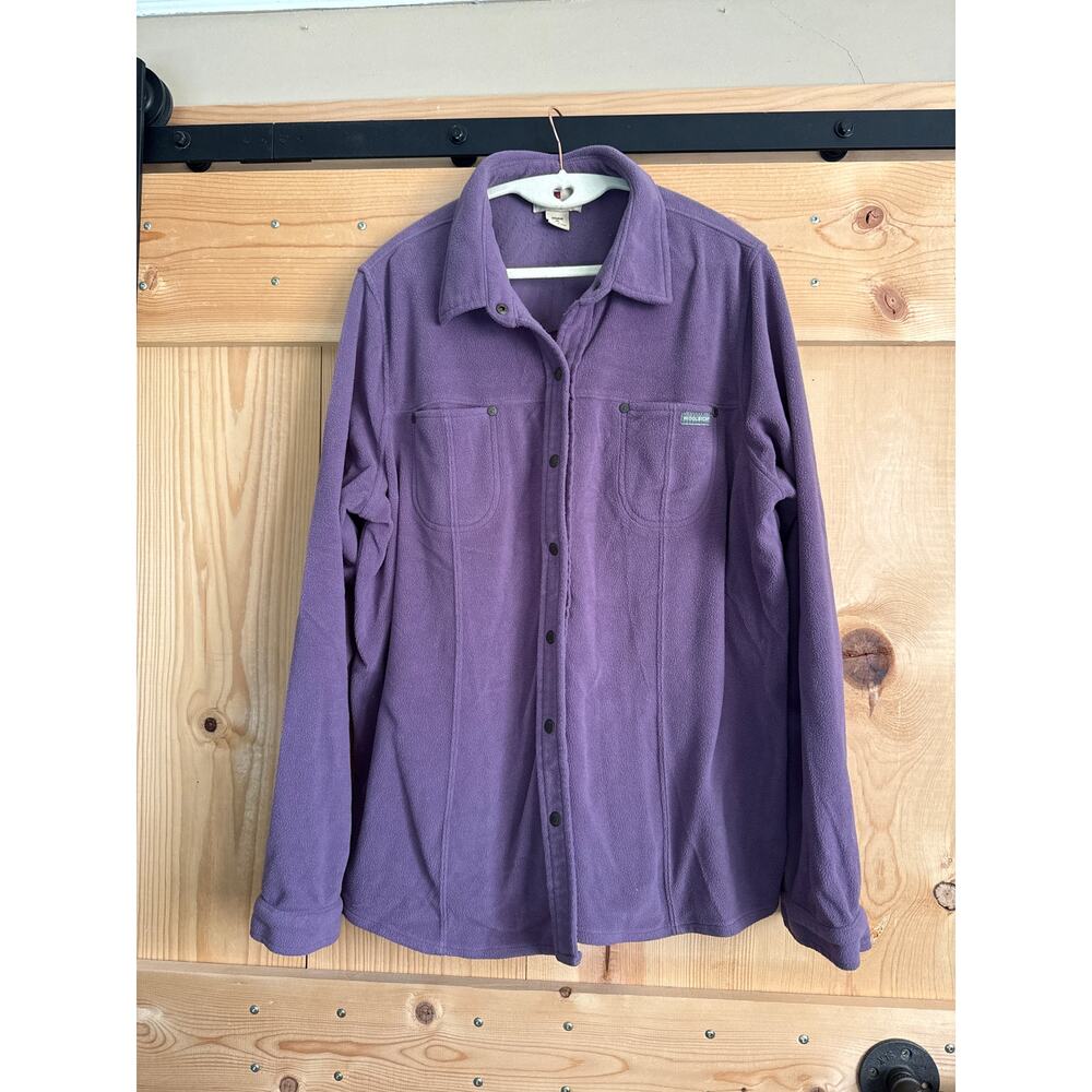 Vintage Women’s Woolrich Fleece Long Sleeve Button Up Top Size XL Purple Sage